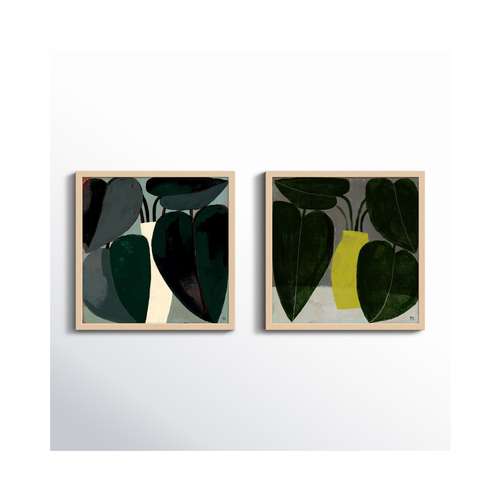 Plant Set Of 2 by Studiom, Brown, 16" H x 16" W