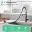 Robinet de cuisine moderne à ressort noir commercial avec pulvérisateur rétractable, pour évier de cuisine