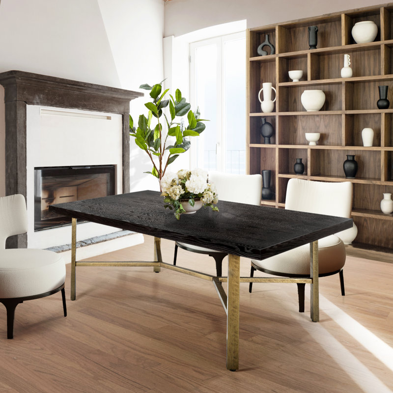 Aarsh Oak Metal Base Dining Table