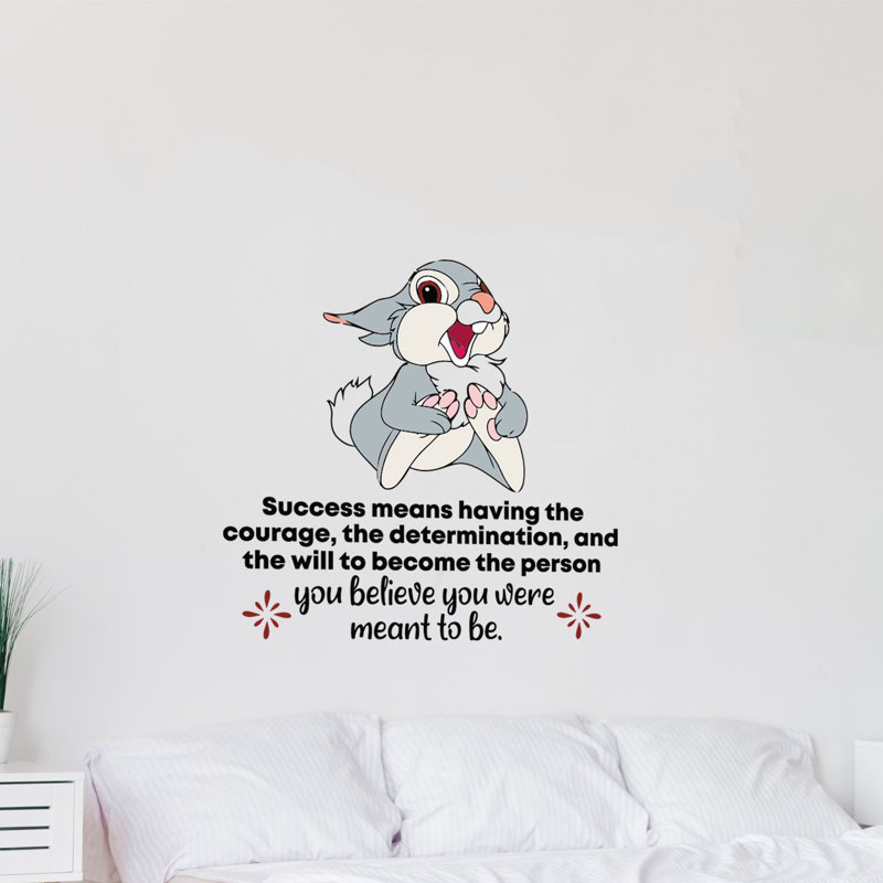 Décalcomanie murale en vinyle lapin, H 10 po x l 10 po