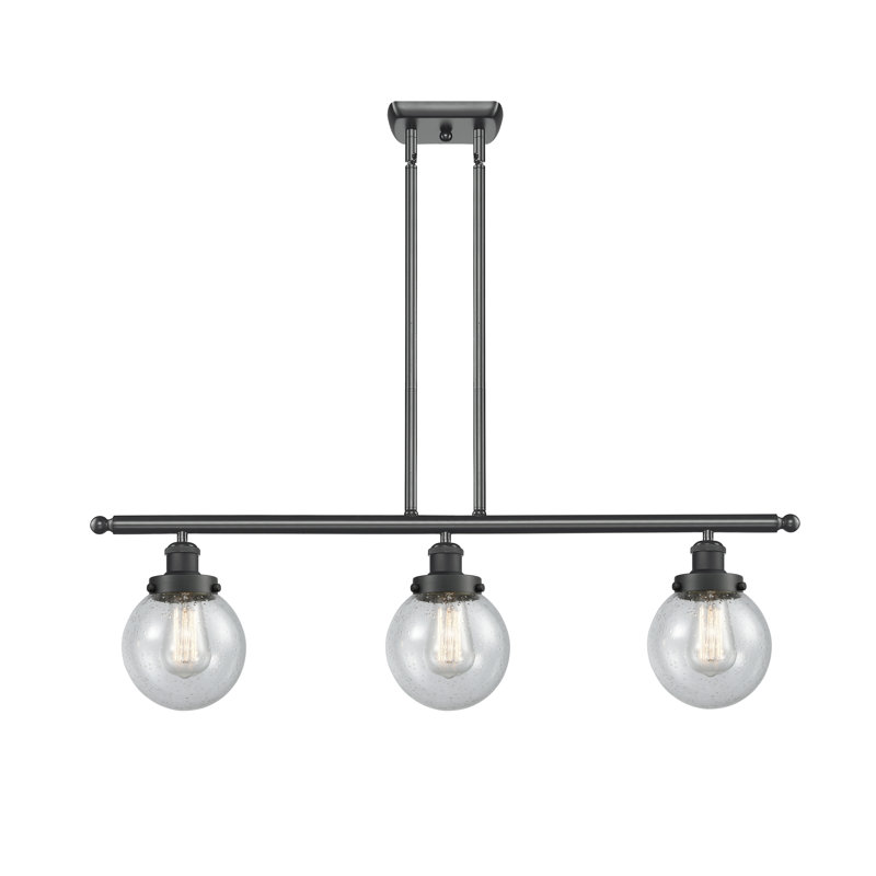 Chippewa 3 - Light Kitchen Island Pendant, LED, Seedy, Matte Black