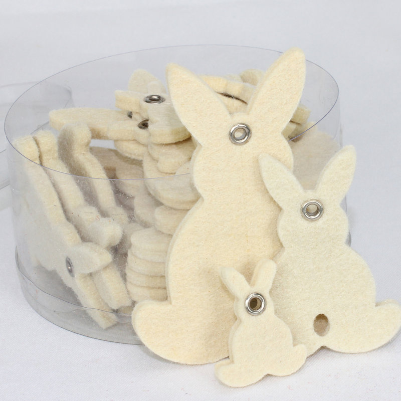Ornement en forme de noël de lapin 24 pièces, Ivoire