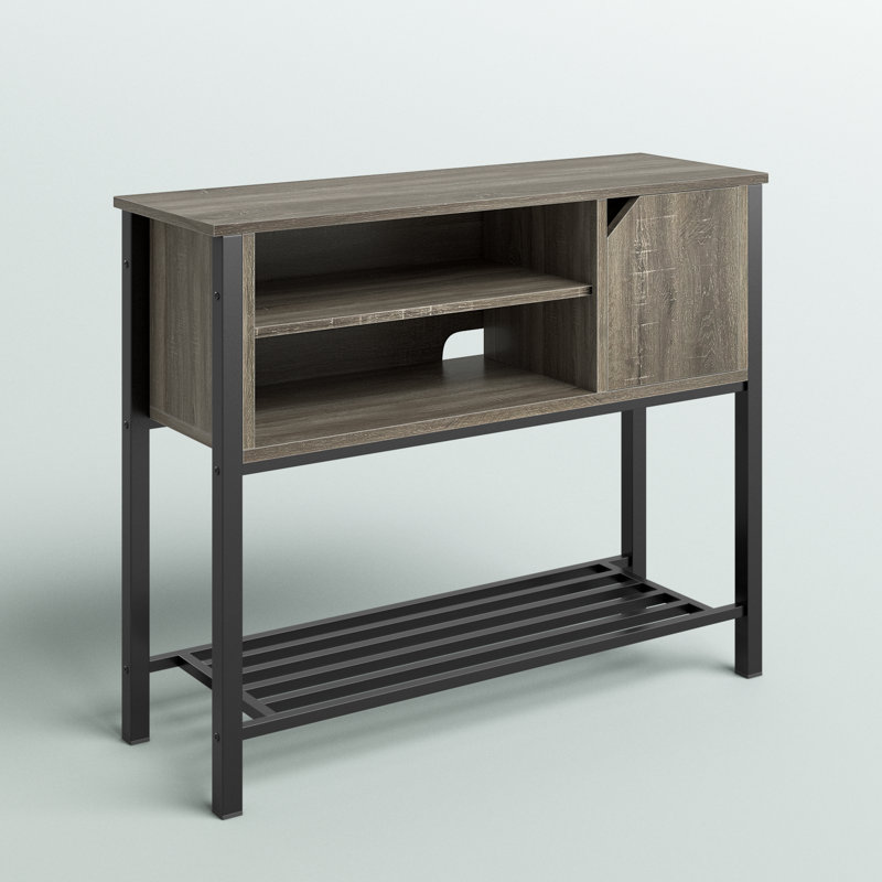 Octavia 41.73" Console Table with Adjustable Shelf, Vintage Dark Gray