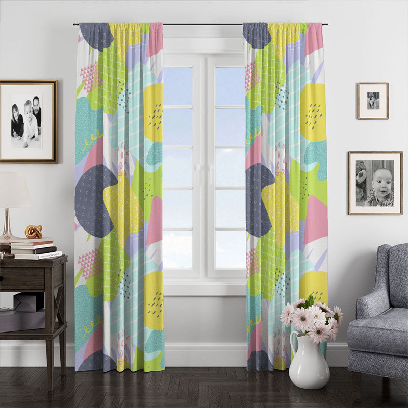 Panneaux de rideaux semi-transparents abstraits, L 40 po x L 52 po