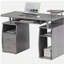 Bureau d'ordinateur complet avec rangement, gris