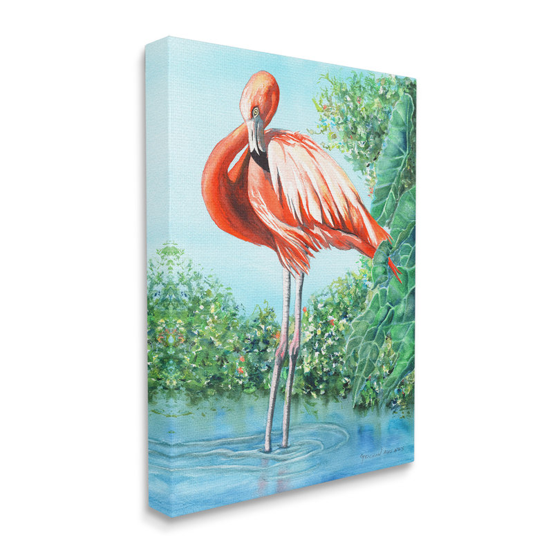 «Flamingo & Lush Nature» par Christine Reichow, H 40 po x l 30 po