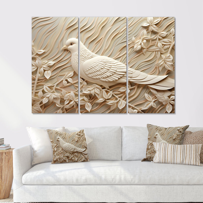 Dove Ivory Innocence I - Dove Wall Decor Set, 28" H x 36" W x 1" D