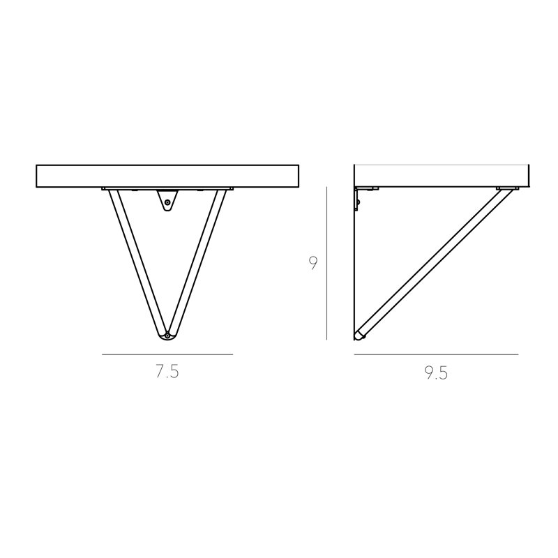 Adams Shelf Bracket, Black