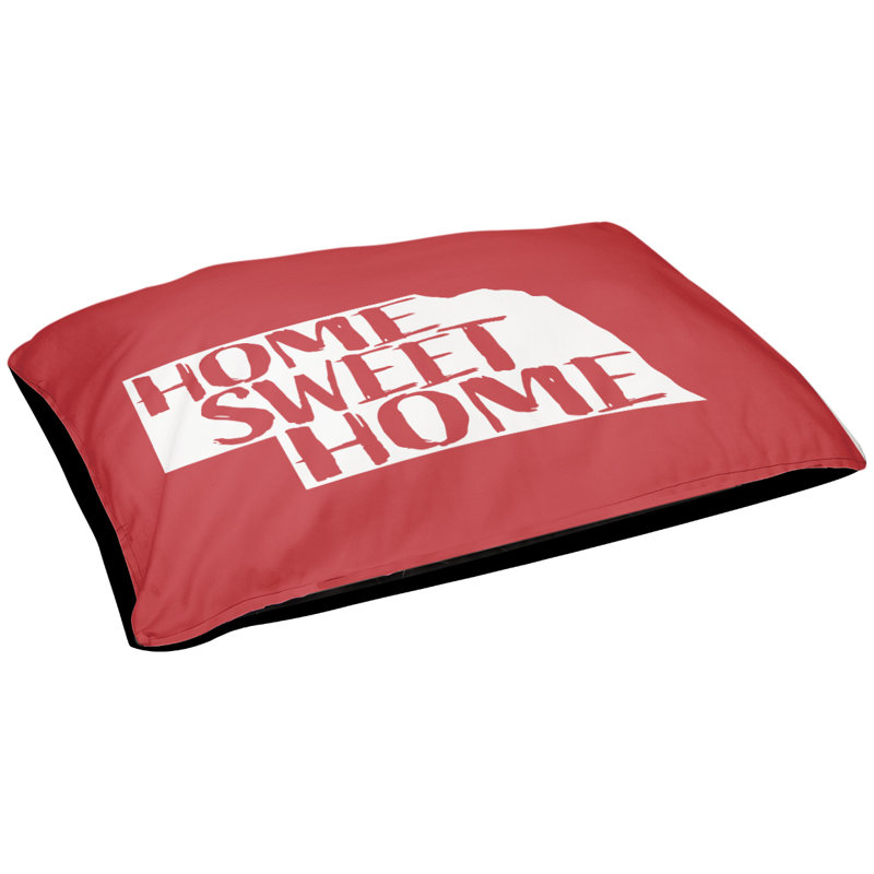 Coussin pour chien d’extérieur nebraska pour chien home, Moyen (H 6,5 po x l 40 po x P 30 po), Rouge