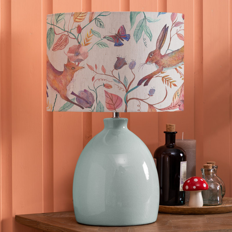 Leaping Into The Fauna Ceramic Table Lamp