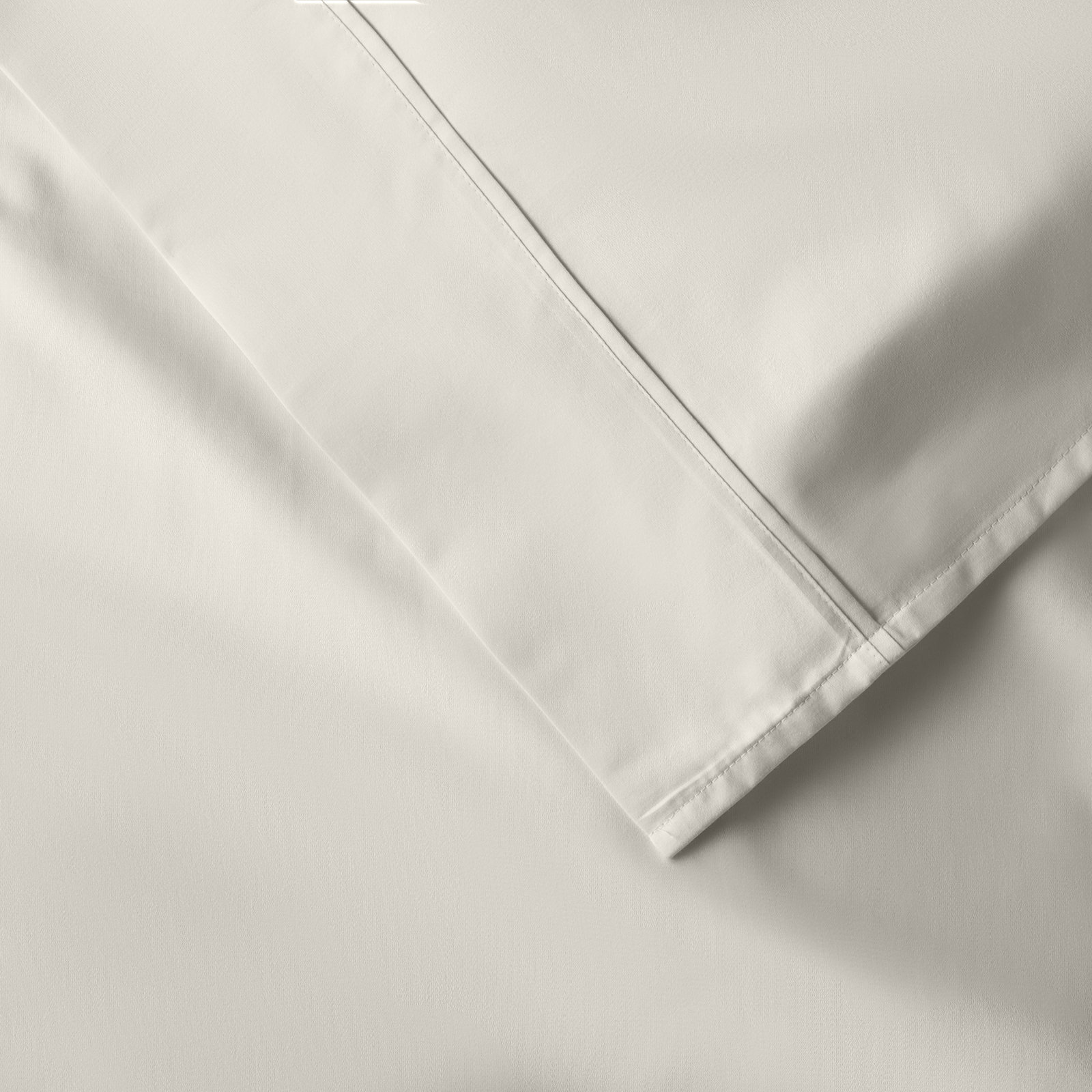 Danfield Cotton Sateen Sheet Set, King Sheet Set + 1 Fitted Sheet + 2 Pillowcases, Ivory