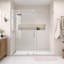 Porte de douche coulissante simple sans cadre en nickel brossé avec verre transparent 3/8 po de l 56 à 60 po x H 60 po Radiance-96703511