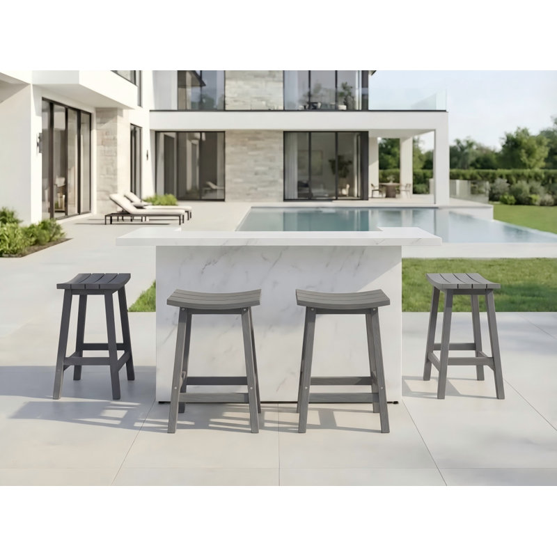 Tabouret de comptoir de cuisine Backless, Gris, 24"