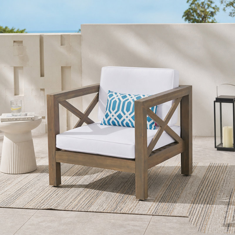 Chaise de patio pour club, White, Grey