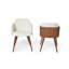 49cm H Corduroy Upholstered Armchair in White