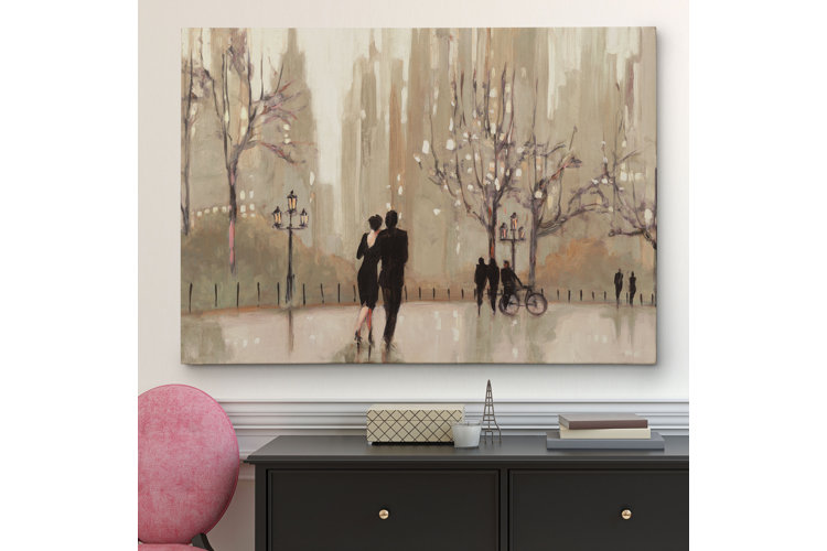 'An Evening out Neutral' by Julia Purinton Painting Print on Wrapped Canvas