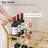 Gold Metal 2-Tier Bar Cart with Wine Rack and Glass Holder