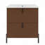 Meuble-lavabo autoportant de 30 po avec lavabo en céramique muni de poignées verticales et de tiroirs pleine extension-126230273