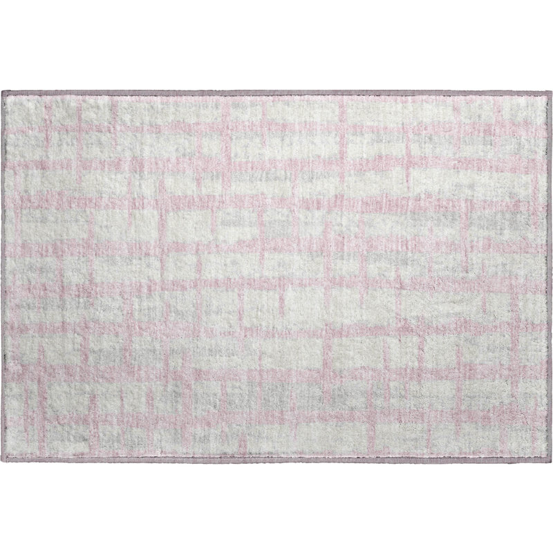 Premium Machine Washable Prisco Pink Rug, Rectangle 1'8" x 2'6"