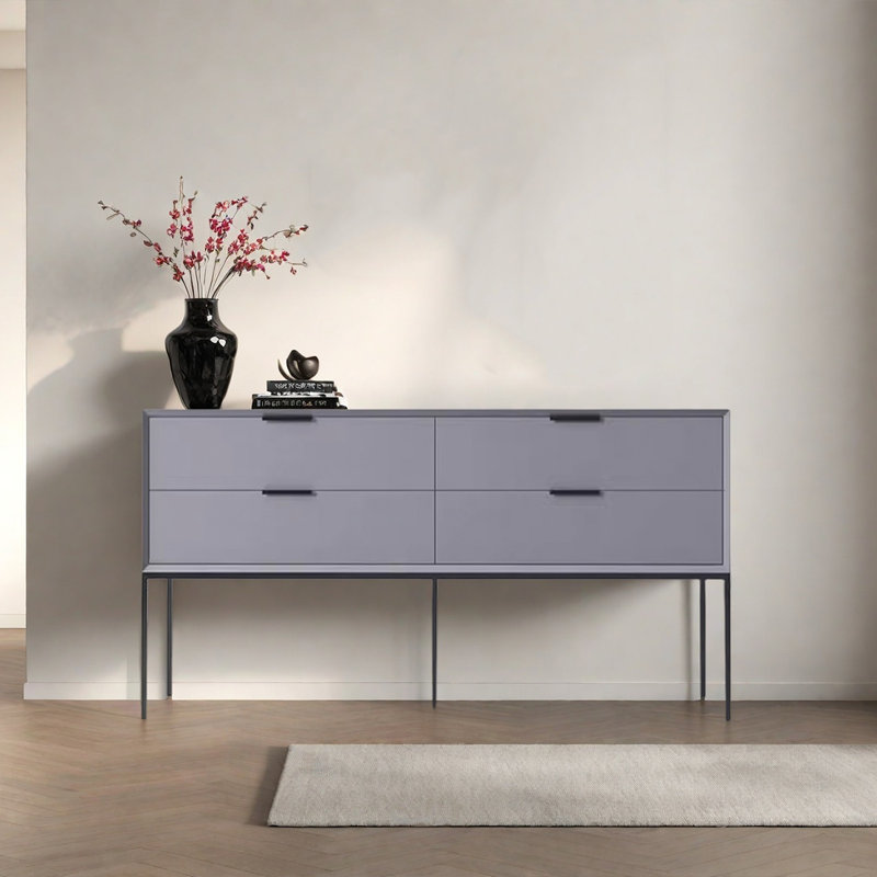 Modern Minimalist Practical Console Table, 31.5" H x 47.24" W x 15.75" D, Light Gray