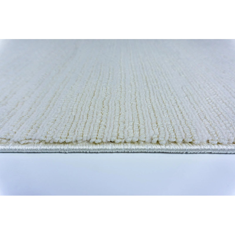 Caruthers Cream Curly Soft Anti-Allergic Carpet, Oval 3'4" x 9'11"