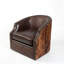 Fauteuil demi-tonneau en cuir de vache brun Diamond Diamond - pivotant et inclinable - Rustic Western Ranch