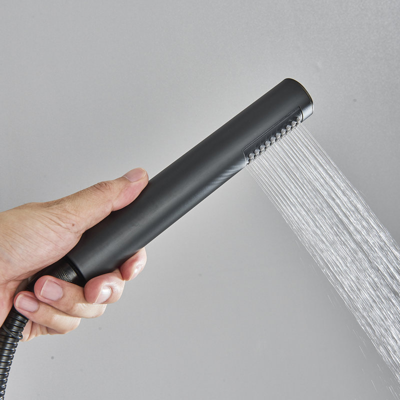 Robinet de douche avec valve brute, Noir mat