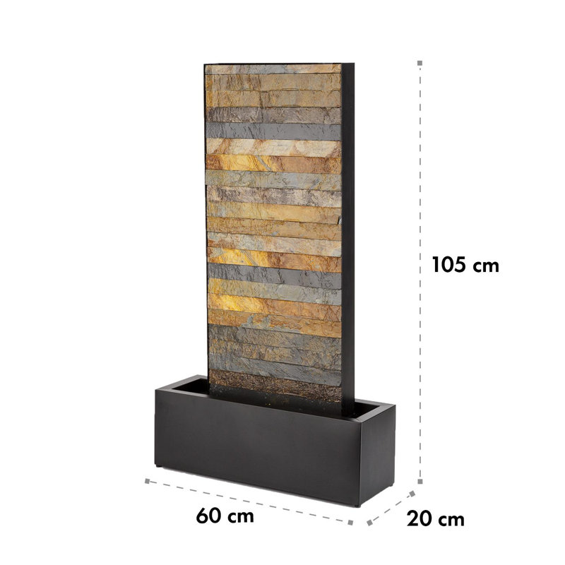Indoor Outdoor Metal Weather Resistant Waterfall Fountain with Lights