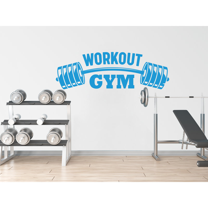 Adhésif décoratif gymnase, crâne de Barbell, H 35 po x l 13 po, Rose pastel