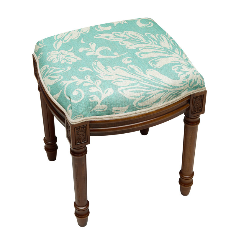 Tabouret de coiffeuse Camilly, Noyers, Turquoise