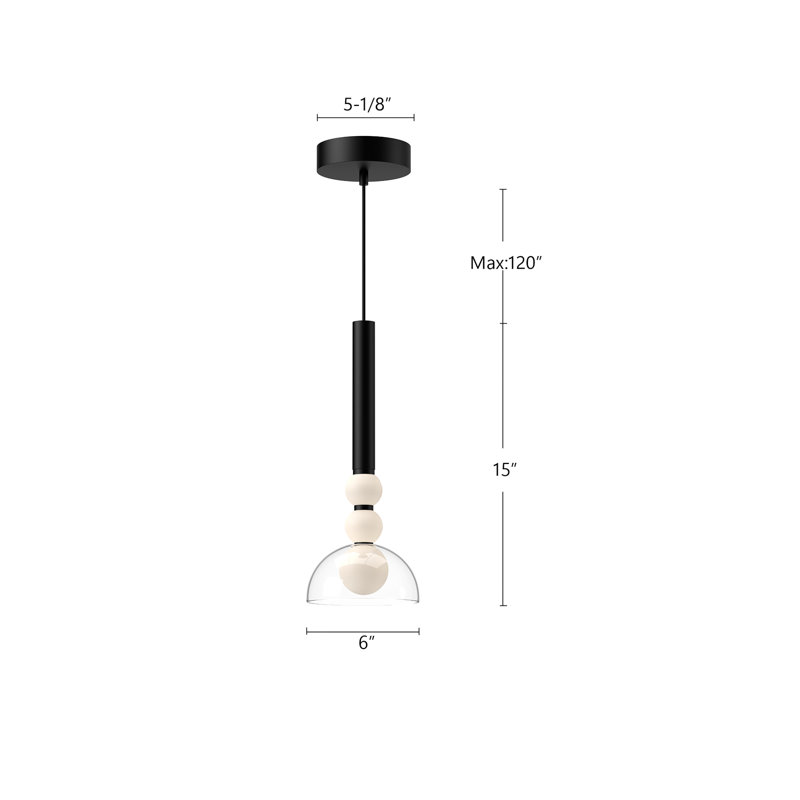 Rise 1 - Light LED Pendant, Brushed Gold