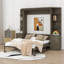 Grand lit escamotable avec bureau, tablettes de rangement et armoires-704929664