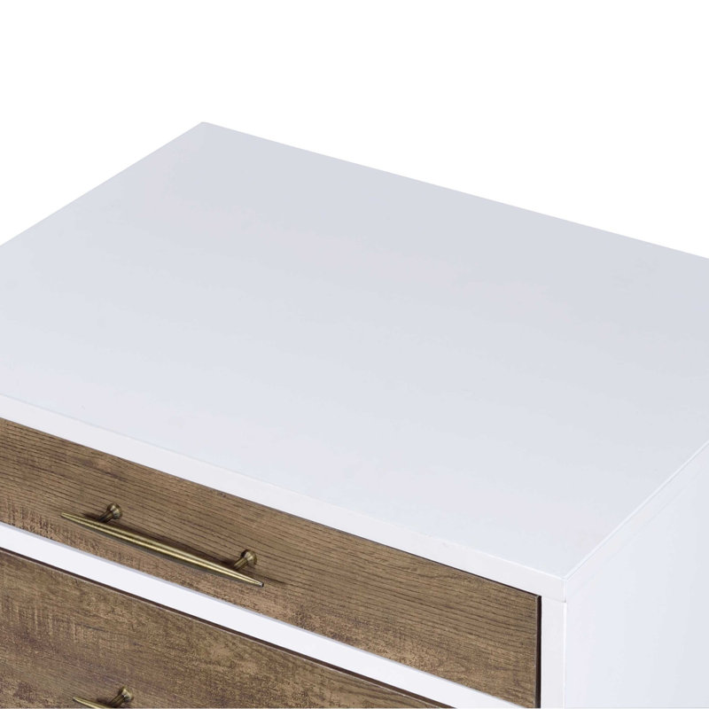 Lurel White & Weathered Oak Finish Accent Table