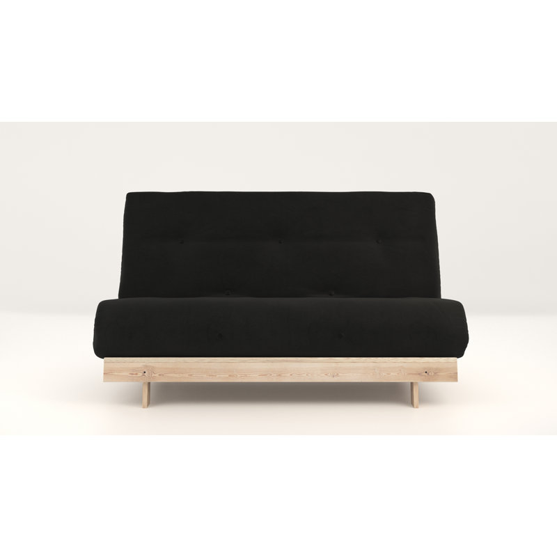Chenango Full / Double 137 " Upholstered Futon and Mattress, Black
