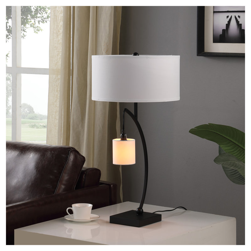 Deth Metal Arched Lamp, Matte Black, 120 V