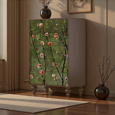French Vintage 5-Drawer Bedroom Storage Cabinet