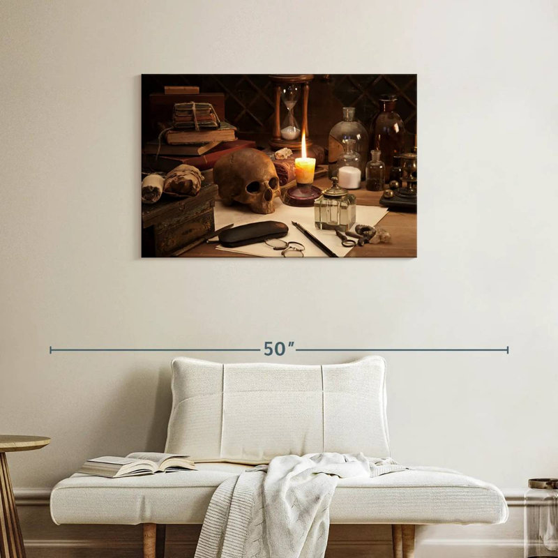 Hitzel Skull Still Life, 24" H x 36" W