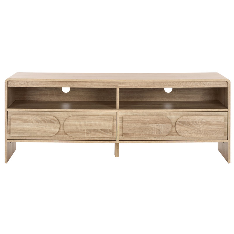 Maker 2 Drawer 2 Shelf Media Stand, Natural