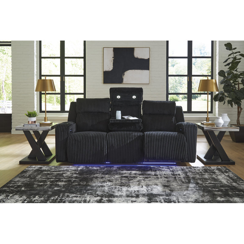 Odhren Power Reclining Sofa, Black