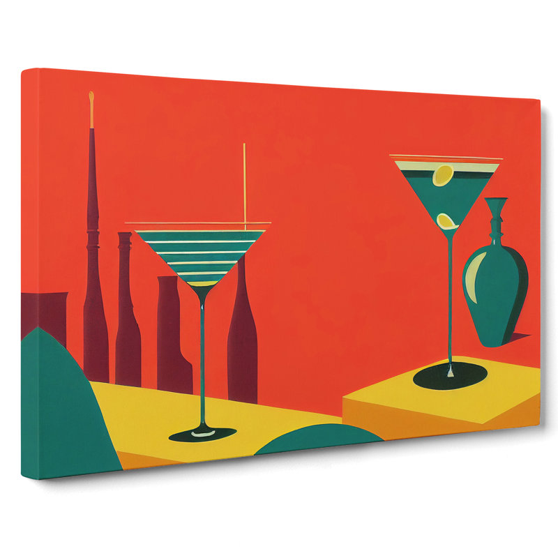 Retro Cocktail Art Vol.7 - Wrapped Canvas, 35cm H x 50cm W x 3cm D