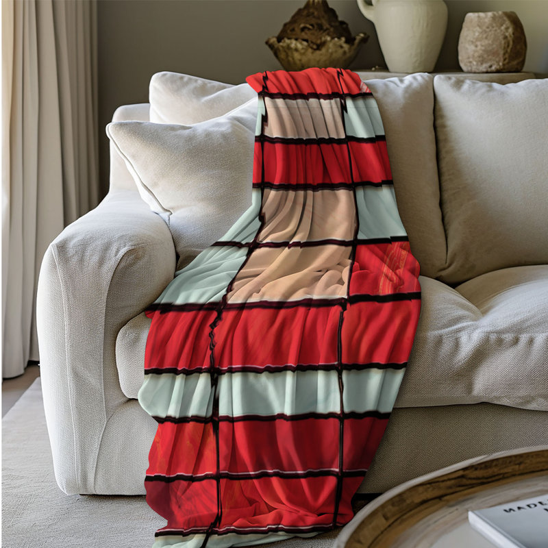American Glass Patterns - 1 pièce Sherpa Premium, Grand lit
