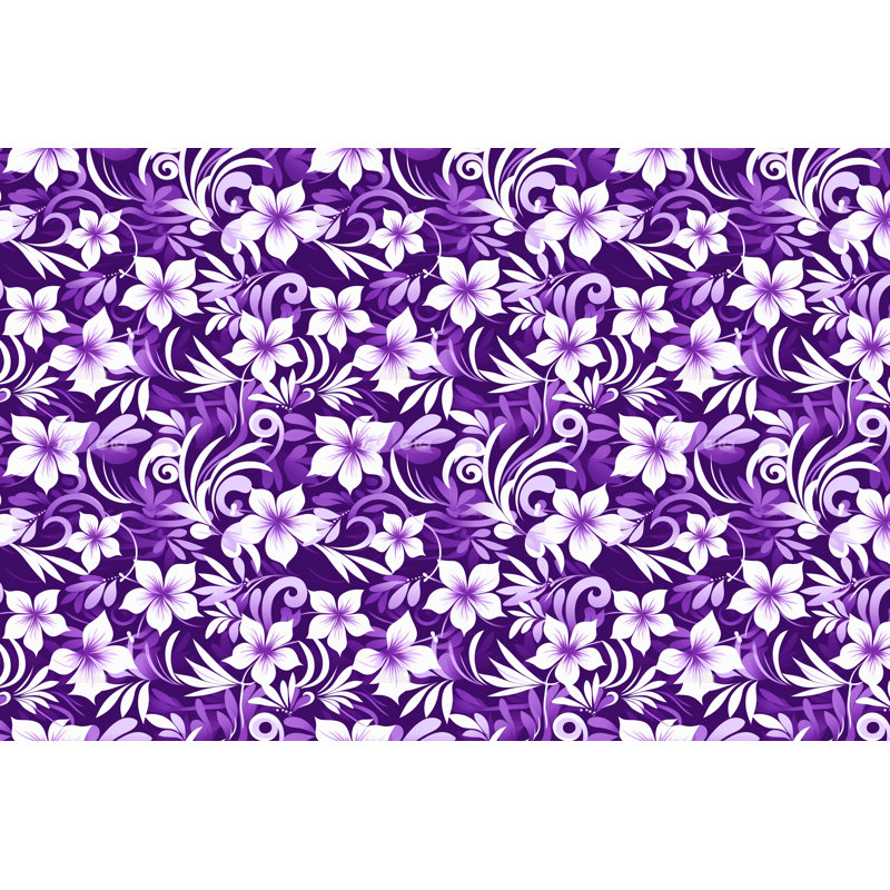 Machine Printed Comforter, Queen Comforter, Purple/White Floral