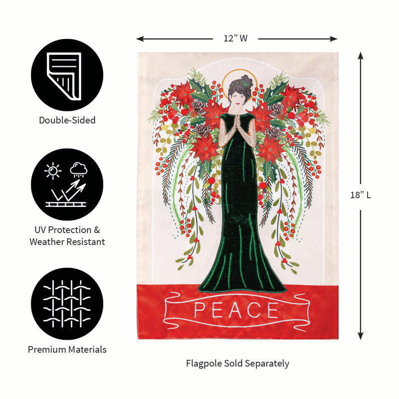 Applique florale ange drapeau de jardin