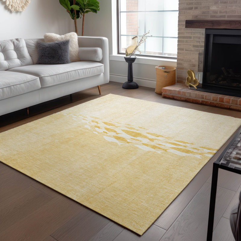 Tapis intérieur / extérieur en polyester tissé à la machine Kinslee, Rectangle 10 pi x 14 pi