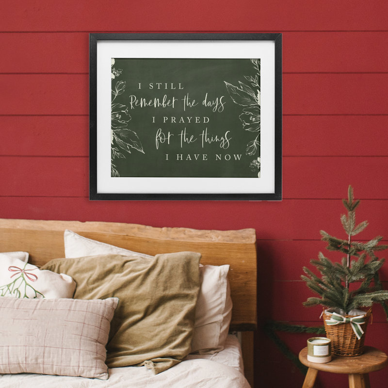 «Prayed For What I Have Now», impression sous verre encadrée, design par Lux + Me Designs, H 13 po x l 16 po