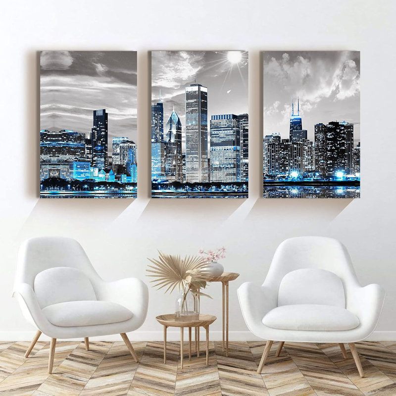 3 Piece Wrapped Canvas Print, 40 cm H x 30 cm W