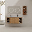 Meuble-lavabo mural 48 po avec double lavabo et support de rangement, portes à fermeture en douceur