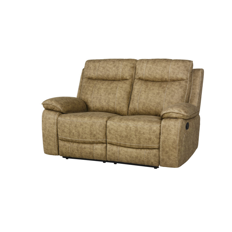 Comfynest Reclining Loveseat, Brown Genuine Leather