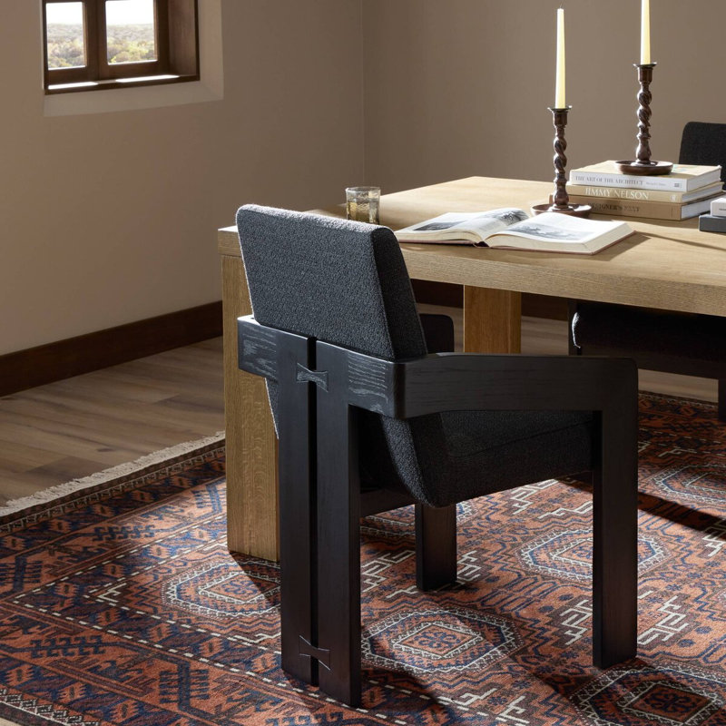 Roxy Dining Armchair, Gibson Black, Brushed Ebony Oak, Gibson Black