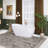 67" Glossy White Acrylic Freestanding Soaking Bathtub